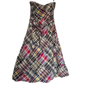 American Eagle Plaid Sleeveless A-line Cotton Dress Size 0